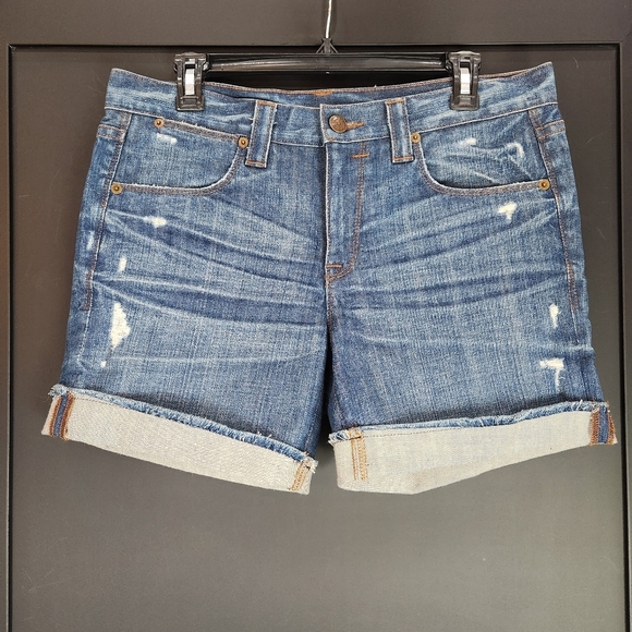NWT J. CREW DISTRESSED JEAN ROLL UP SHORTS SIZE 28 - Picture 1 of 4